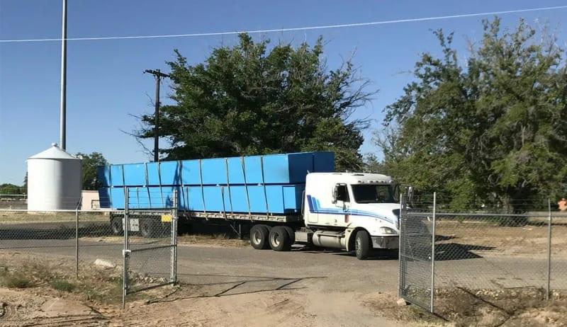 A truck carrying a shipment of minnows to be taken to a safe habitat.